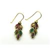 Image 4 : 22KT GOLD PLATED STERLING SILVER NATURAL ENHANCED RUBY AND NATURAL GREEN ONYX (0.88CT) WITH NATURAL 