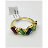 Image 2 : GOLD PLATED STERLING SILVER NATURAL EMERALD (0.55CT), NATURAL ENHANCED RUBY (0.85CT), NATURAL BLUE S
