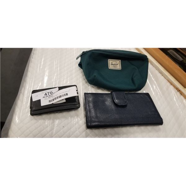 HERSCHEL WAIST BAG, LEATHER WALLET AND ID HOLDER