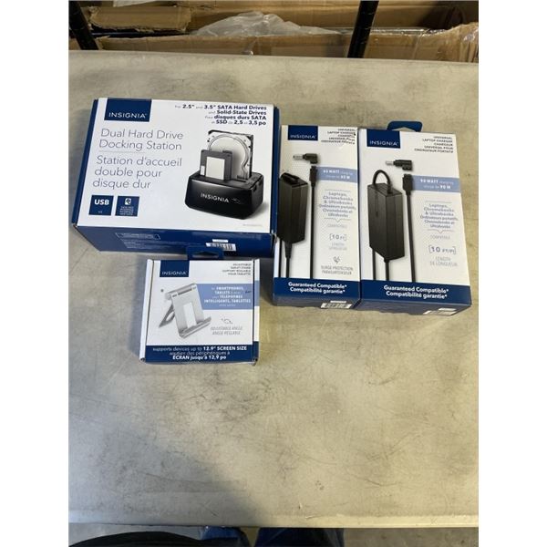 2 NEW INSIGNIA UNIVERSAL LAPTOP CHARGERS AND ELECTRONIC ACCESSORIES