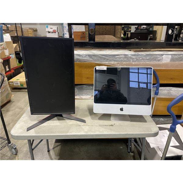 IMAC COMPUTER ANDLG MONITOR ON MOUNT - IMAC WORKING, LG MONITOR UNTESTED