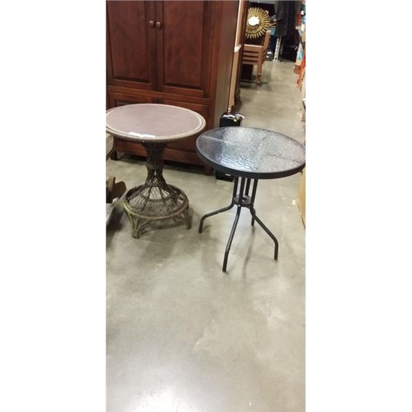 2 ROUND OUTDOOR TABLES