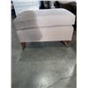 Image 3 : BEIGE FABRIC LIVING ROOM CHAIR WITH MATCHING OTTOMAN
