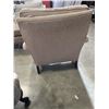 Image 4 : BEIGE FABRIC LIVING ROOM CHAIR WITH MATCHING OTTOMAN