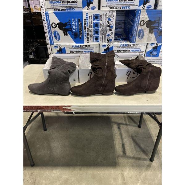 3 NEW PAIRS OF WOMENS BOOTS SIZE 9.5