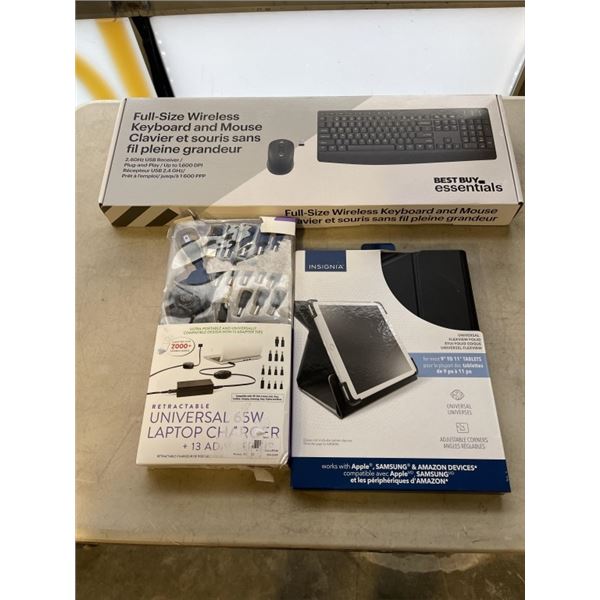 RETRACT UNIVERSAL CHARGER WITH KEYBOARD AND ELECTRONIC ACCESSORIES