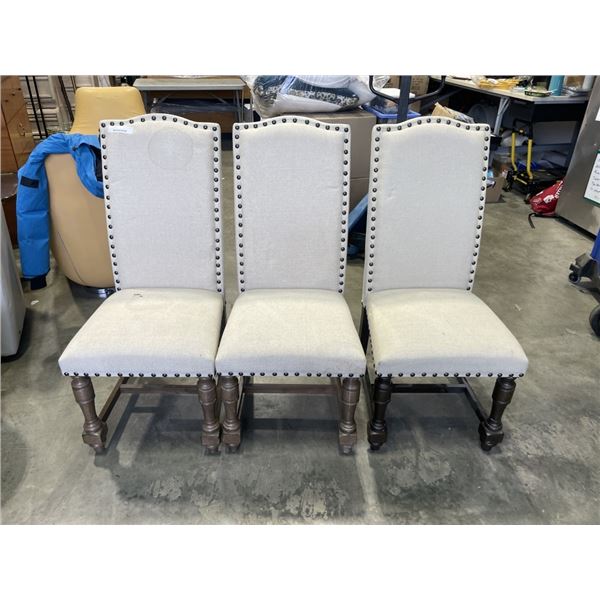 3 FABRIC DINING CHAIRS
