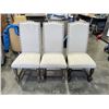 Image 1 : 3 FABRIC DINING CHAIRS