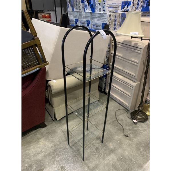 METAL AND GLASS 3 TIER SHELF