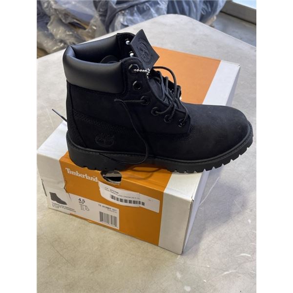 NEW TIMBERLAND PREMIUM 6 IN WATERPROOF BOOT BLACK NUBUCK, SIZE 4.5 YOUTH