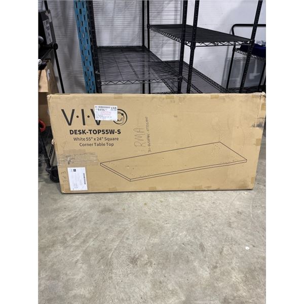 VIVO WHITE 55 X 24 SQAURE CORNER TABLE TOP