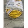 Image 2 : NEW 50FT HEAVY DUTY INDOOR OUTDOOR 3 WIRE EXTENSION CORD, YELLOW 12AWG