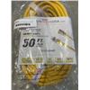 Image 3 : NEW 50FT HEAVY DUTY INDOOR OUTDOOR 3 WIRE EXTENSION CORD, YELLOW 12AWG