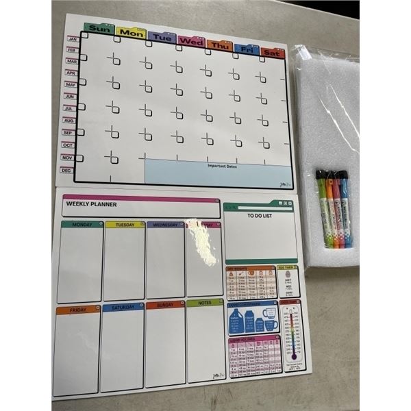 5 NEW MAGNETIC 2PC CALENDAR SETS WITH MARKERS, 16X 12 INCH