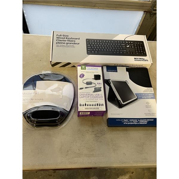 RETRACT UNIVERSAL CHARGER WITH KEYBOARD AND ELECTRONIC ACCESSORIES