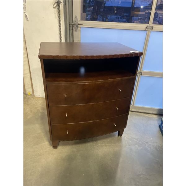 3 DRAWER MODERN DRESSER WITH OPEN SHELF