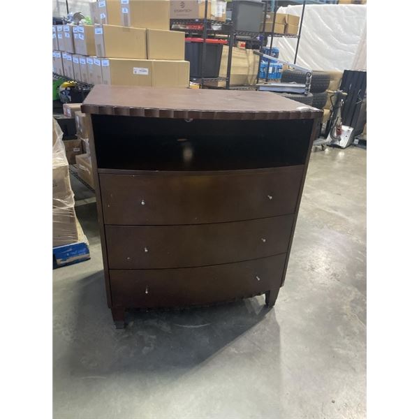 3 DRAWER MODERN DRESSER WITH OPEN SHELF