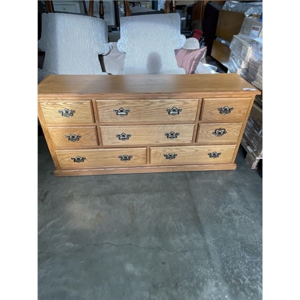 SOLID OAK 8 DRAWER DRESSER