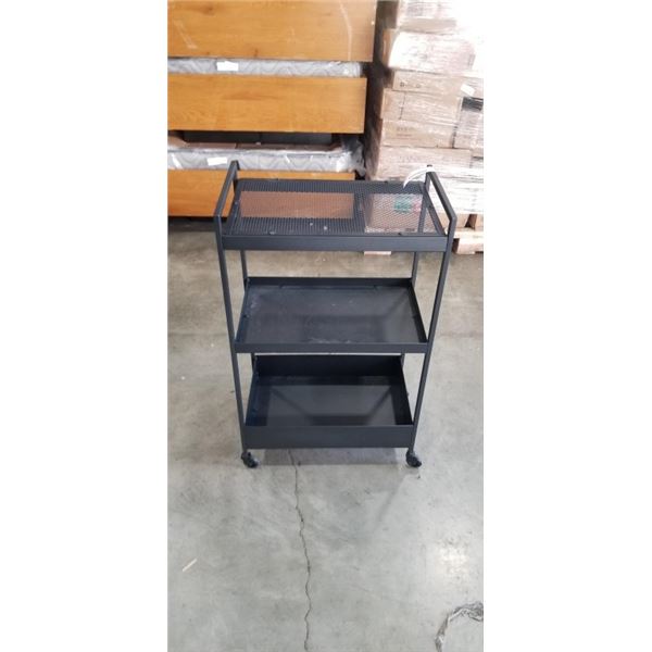 BLACK METAL ROLLING 3 SHELF ORAGNIZER