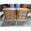 Image 1 : PAIR OF 3 DRAWER OAK NIGHTSTANDS