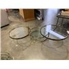 Image 3 : 3 NESTING BRASS AND GLASS END TABLES AND SWIVEL 3 TIER END TABLE