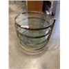 Image 5 : 3 NESTING BRASS AND GLASS END TABLES AND SWIVEL 3 TIER END TABLE