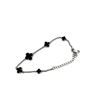 Image 1 : STERLING SILVER NATURAL ONYX CLOVER CUT 7"-9" ADJUSTABLE BRACELET, W/A $460.00.