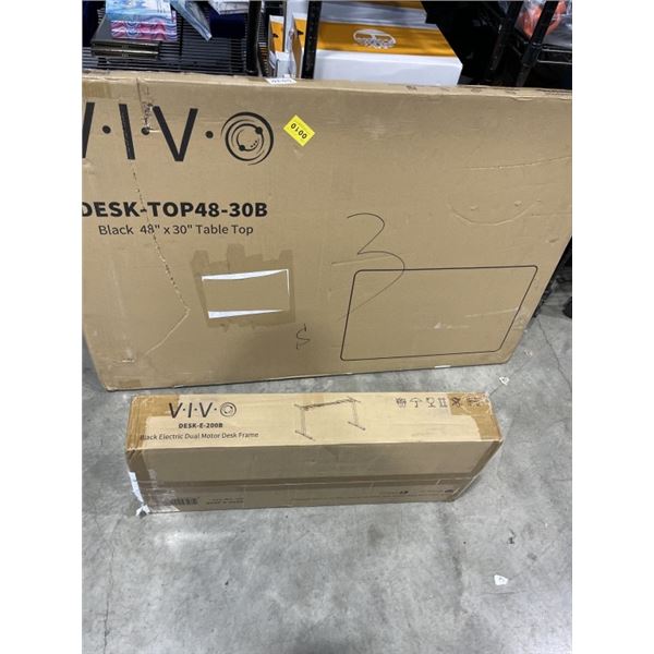 VIVO BLACK 48 X 30 ELECTRIC SIT TO STAND DESK WITH BLACK SINGLE MOTOR ELECTRIC DESK FRAME