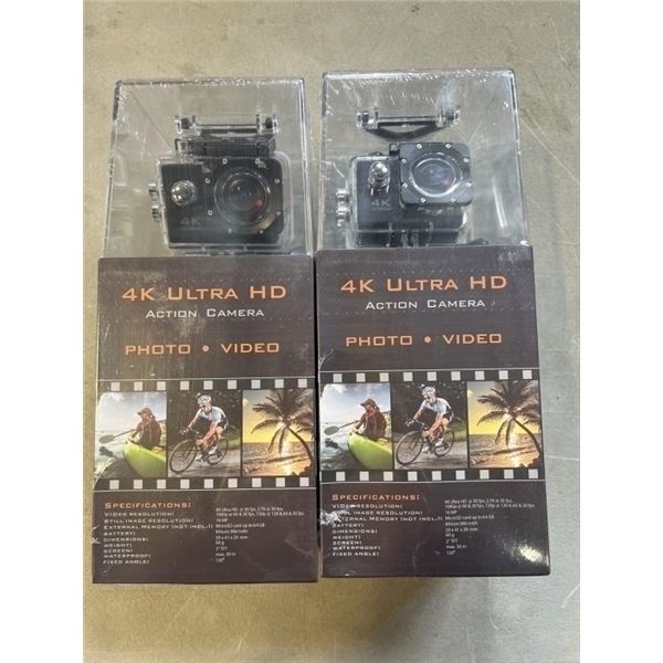 2 NEW 4K ULTRA HD ACTION CAMERAS, 1080P, 60FPS