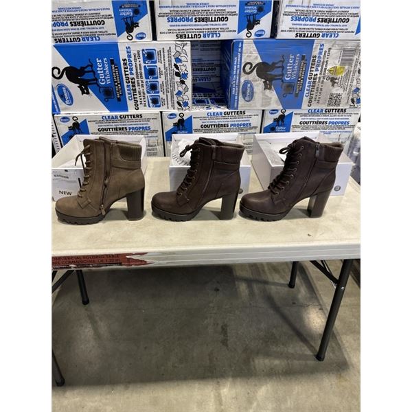 3 NEW PAIRS OF WOMENS BOOTS SIZE 10.5