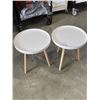 Image 1 : PAIR OF WHITE ROUND SIDE TABLES