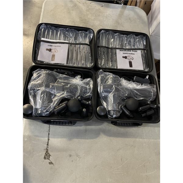 2 NEW 30 SPEED MASSAGE GUNS W/ 6 ATTACHMENT HEADS