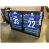 Image 1 : DANIEL AND HENDRICK SEDIN AUTOGRAPHED CANUCKS JERSEYS WITH BECKETT COA IN SHADOW BOX DISPLAY CASES