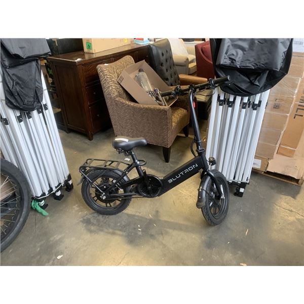BLUTRON EB350 COMPACT FOLDABLE ELECTRIC BIKE W/ UP TO 33KM BATTERY RANGE, MISSING PEDALS - TESTED WO