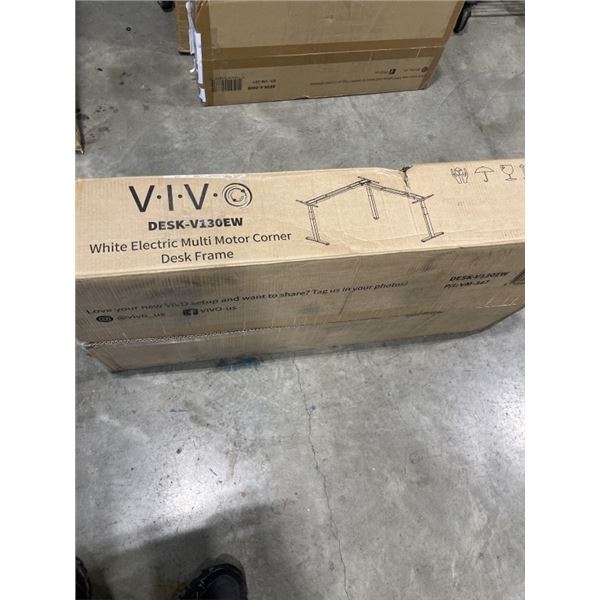 VIVO WHITE ELECTRIC MULTI MOTOR CORNER DESK FRAME