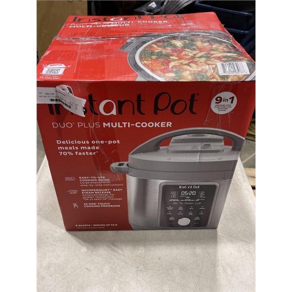 INSTANT POT DUO PLUS 9IN1 8QT ELECTRIC PRESSURE COOKER - TESTED WORKING, RETAIL $209