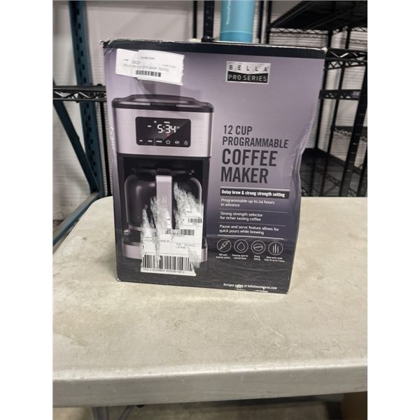 BELLA PRO 12 CUP COFFEE MAKER - TESTED WORKING, RETAIL $99