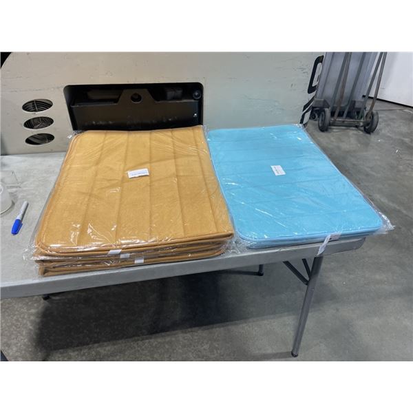 6 NEW MEMORY FOAM BATH MATTS, 3 15.7 X 23.6 AND 3 23.6 X 35.4 INCH
