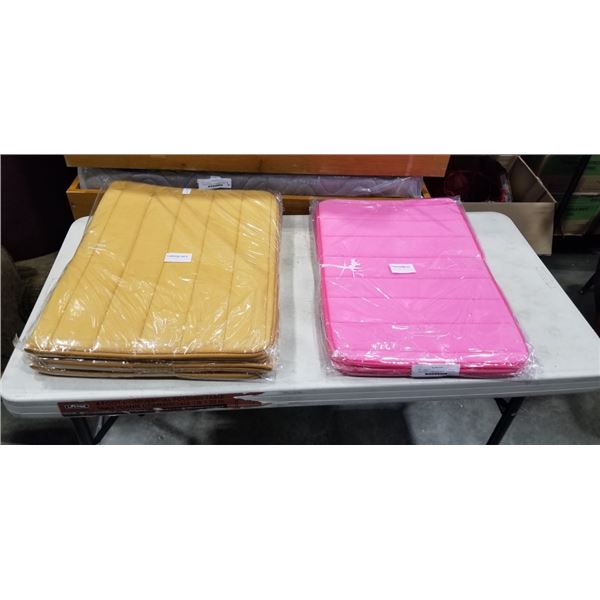 6 NEW MEMORY FOAM BATH MATTS, 3 15.7 X 23.6 AND 3 23.6 X 35.4 INCH