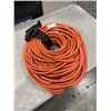 Image 1 : AS NEW 200FT HEAVY DUTY INDOOR OUTDOOR 3 WIRE EXTENSION CORD, ORANGE 12AWG