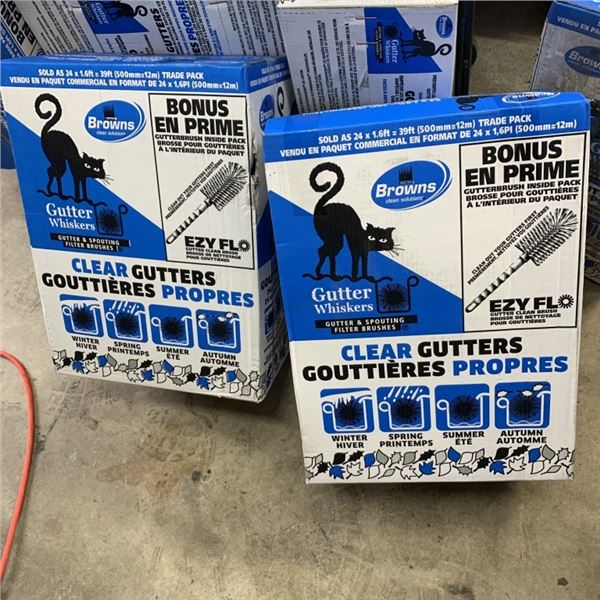 2 BOXES OF 39FT NEW BROWN'S GUTTER PROTECTOR WHISKERS RETAIL $300