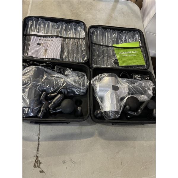 2 NEW 30 SPEED MASSAGE GUNS W/ 6 ATTACHMENT HEADS