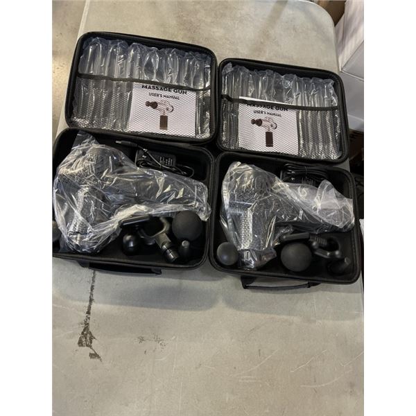 2 NEW 30 SPEED MASSAGE GUNS W/ 6 ATTACHMENT HEADS