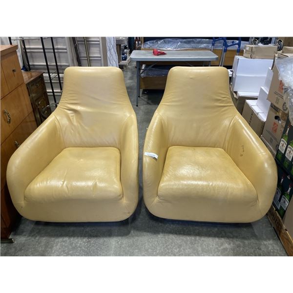2 LIGNET ROSET ROCKER LEATHER CHAIRS