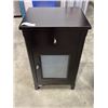 Image 1 : DARK FINISH GLASS DOOR STORAGE CABINET