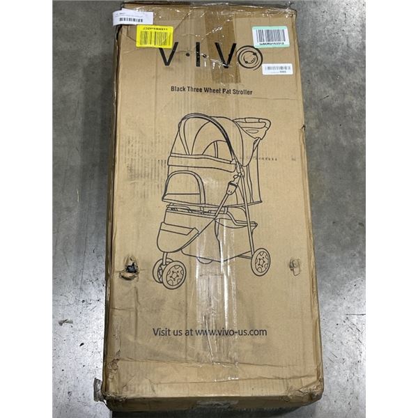 BLACK THREE WHEEL PET STROLLER