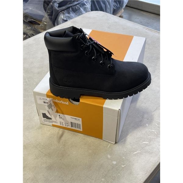 NEW TIMBERLAND PREMIUM 6 IN WATERPROOF BOOT BLACK NUBUCK, SIZE 4 JUNIOR