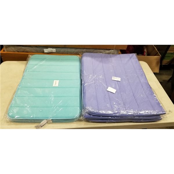 6 NEW MEMORY FOAM BATH MATTS, 3 15.7 X 23.6 AND 3 23.6 X 35.4 INCH
