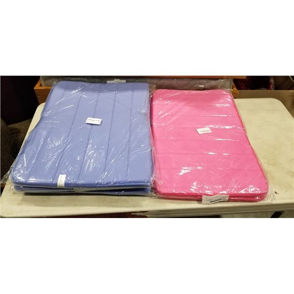 6 NEW MEMORY FOAM BATH MATTS, 3 15.7 X 23.6 AND 3 23.6 X 35.4 INCH