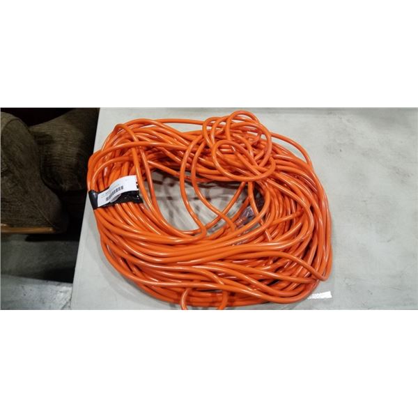 NEW 100FT HEAVY DUTY INDOOR OUTDOOR 3 WIRE EXTENSION CORD, ORANGE 14AWG